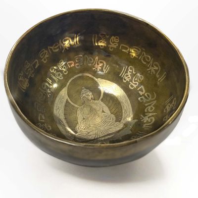 Mugs - Tibetan singing bowl with engravings - Buddha - 14cm - ARABESK