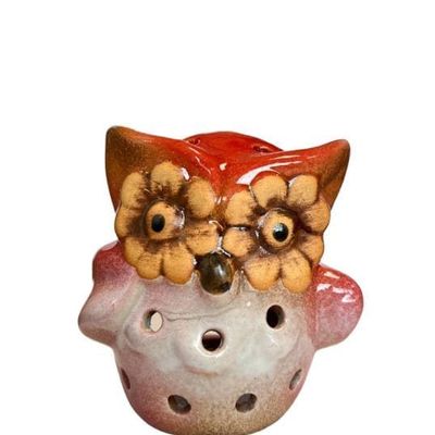 Bougeoirs et photophores  - Bougeoir Hibou Rouge 10cm - ARABESK