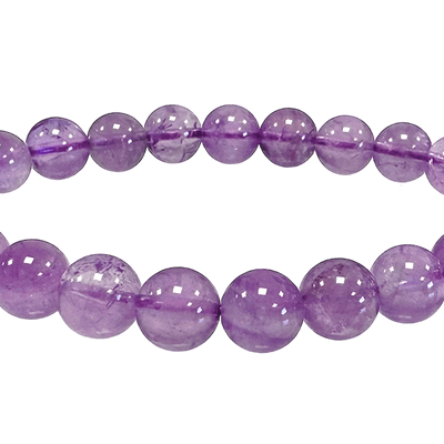 Bracelets - Clear Amethyst Bracelet A 8-9mm beads - ARABESK