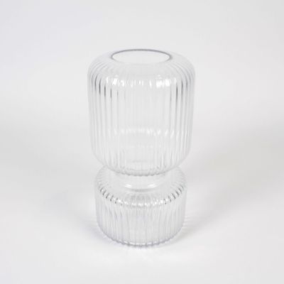 Objets de décoration - Vase en verre transparent D13.5cm H26cm - LE COMPTOIR.COM