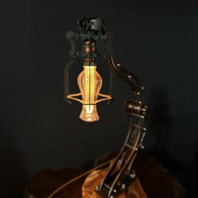 Lampes de bureau  - Table Lamp unique design  STEEL SHADE - HANDCRAFTED - MONYER