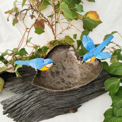 Decorative objects - Blue Tit Recycled Metal Garden Spike - TERRE SAUVAGE