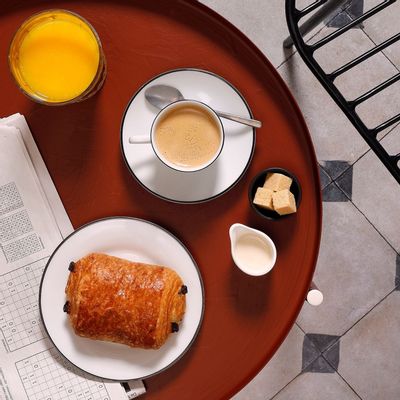 Assiettes au quotidien - Assiette plate 15cm black rim Basic White - BONBISTRO