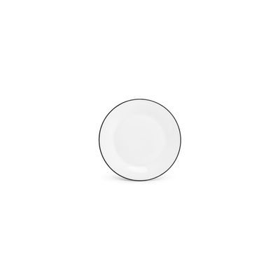 Everyday plates - Flat plate 20cm black rim Basic White - BONBISTRO