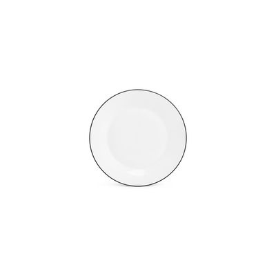 Everyday plates - Dinner plate 24cm black rim Basic White - BONBISTRO