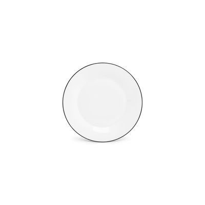 Everyday plates - Flat plate 27cm black rim Basic White - BONBISTRO