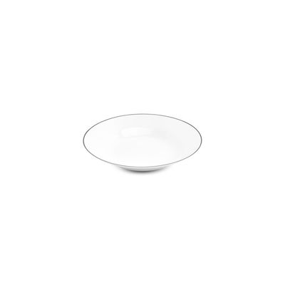 Everyday plates - Deep plate 23xH4cm black rim Basic White - BONBISTRO