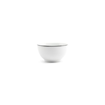 Platter and bowls - Bowl 14xH8cm black rim Basic White - BONBISTRO