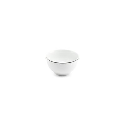 Platter and bowls - Bowl 14xH8cm black rim Basic White - BONBISTRO