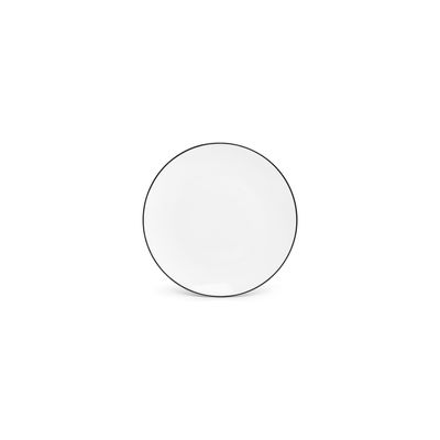 Everyday plates - Dinner plate 24cm cut black rim Basic White - BONBISTRO