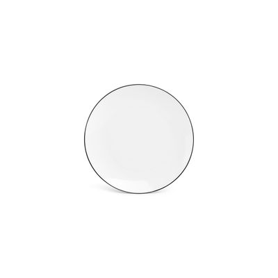 Everyday plates - Dinner plate 26.5cm cut black rim Basic White - BONBISTRO
