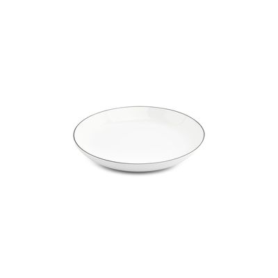 Everyday plates - Deep plate 27xH4cm cut black rim Basic White - BONBISTRO