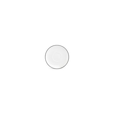 Platter and bowls - Saucer 14.5cm black rim Basic White - BONBISTRO