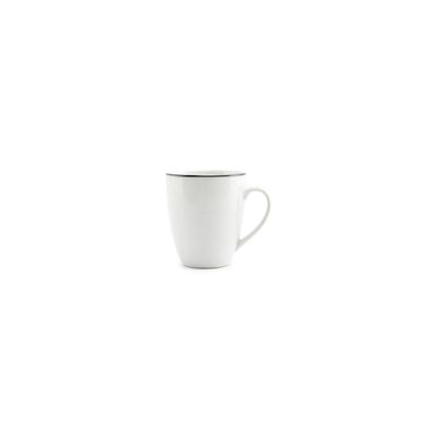 Mugs - Tankard 38cl black rim Basic White - BONBISTRO