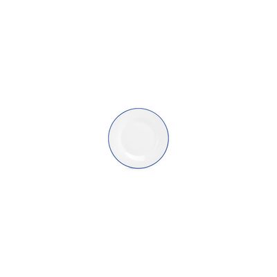 Everyday plates - Flat plate 15cm blue rim Basic White - BONBISTRO