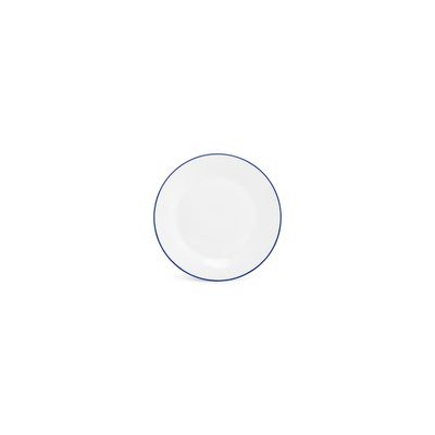 Assiettes au quotidien - Assiette plate 20cm blue rim Basic White - BONBISTRO