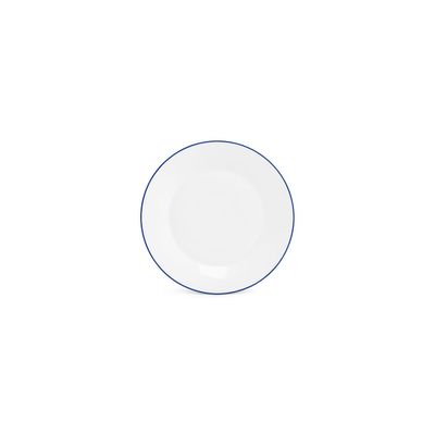 Everyday plates - Flat plate 24cm blue rim Basic White - BONBISTRO