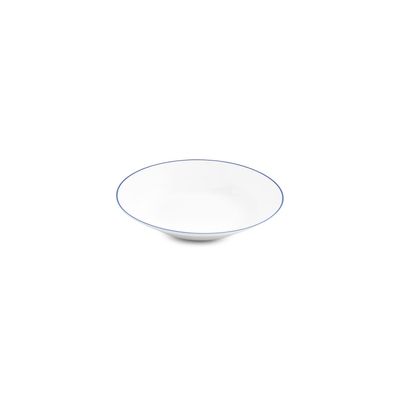 Everyday plates - Deep plate 23xH4cm blue rim Basic White - BONBISTRO