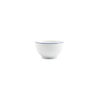 Platter and bowls - Bowl 14xH8cm blue rim Basic White - BONBISTRO