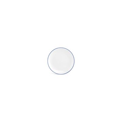 Everyday plates - Dinner plate 15cm blue rim cut Basic White - BONBISTRO