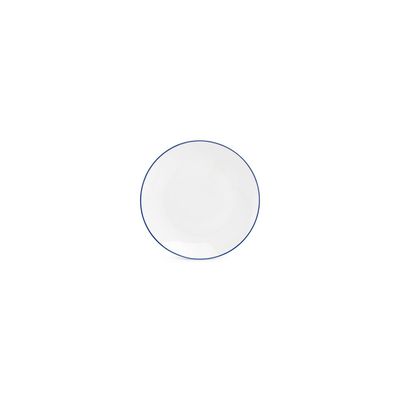 Everyday plates - Dinner plate 20.5cm blue rim cut Basic White - BONBISTRO