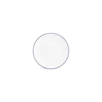 Everyday plates - Dinner plate 24cm blue rim cut Basic White - BONBISTRO