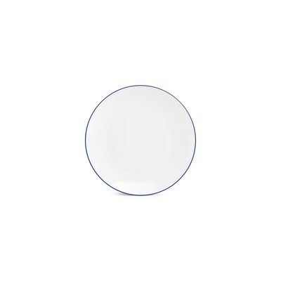 Everyday plates - Dinner plate 26.5cm blue rim cut Basic White - BONBISTRO