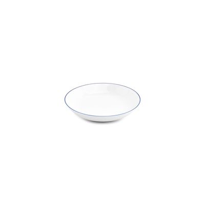 Assiettes au quotidien - Assiette creuse 21xH4cm coupe blue rim Basic White - BONBISTRO