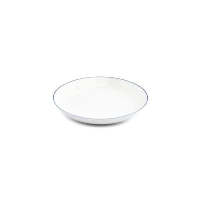 Everyday plates - Deep plate 27xH4cm blue rim cut Basic White - BONBISTRO