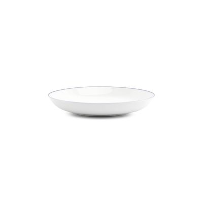 Everyday plates - Deep plate 27xH4cm blue rim cut Basic White - BONBISTRO