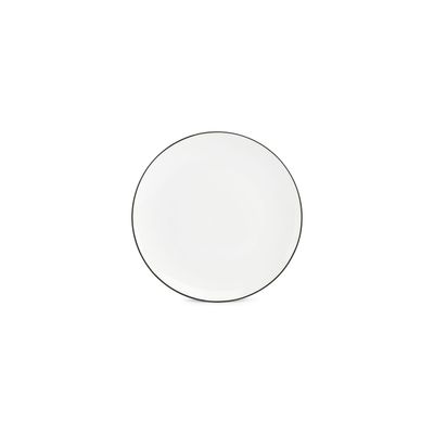 Everyday plates - Dinner plate 24cm cut green rim Basic White - BONBISTRO
