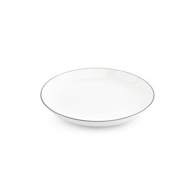 Platter and bowls - Bowl 27xH4cm green rim bowl Basic White - BONBISTRO