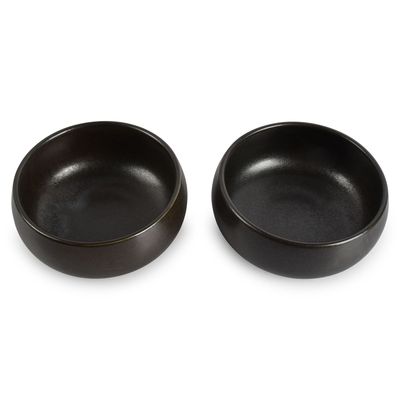 Plats et saladiers - Bol 14xH6,5cm globe black Ceres - FINE2DINE (F2D)