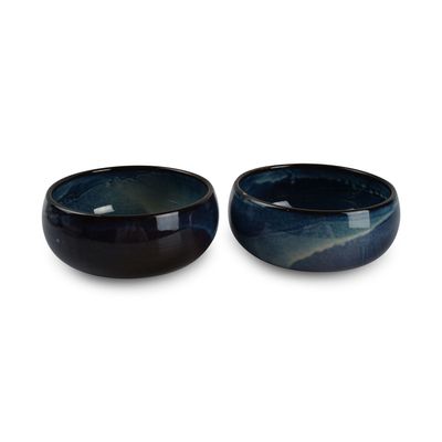 Platter and bowls - Bowl 14xH6,5cm spherical blue Nova - FINE2DINE (F2D)