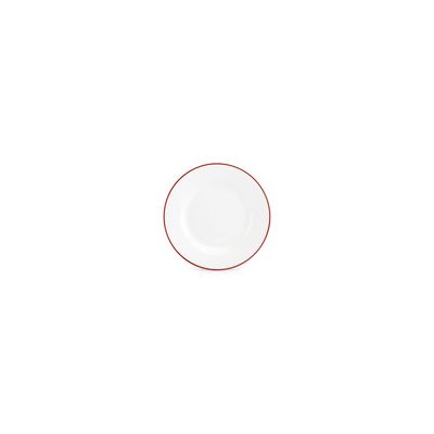 Assiettes au quotidien - Assiette plate 15cm burgundy rim Basic White - BONBISTRO