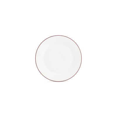 Assiettes au quotidien - Assiette plate 24cm burgundy rim Basic White - BONBISTRO