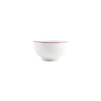 Plats et saladiers - Bol 14xH8cm burgundy rim Basic White - BONBISTRO