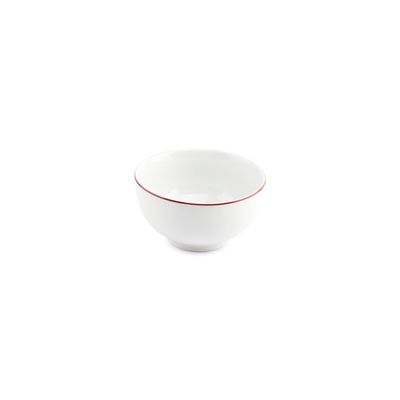 Plats et saladiers - Bol 14xH8cm burgundy rim Basic White - BONBISTRO