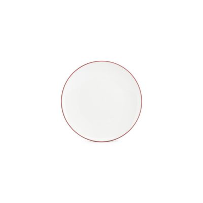 Assiettes au quotidien - Assiette plate 24cm coupe burgundy rim Basic White - BONBISTRO