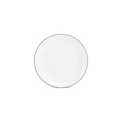 Assiettes au quotidien - Assiette plate 26,5cm coupe burgundy rim Basic White - BONBISTRO