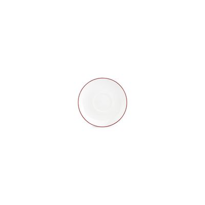 Plats et saladiers - Soucoupe 14,5cm burgundy rim Basic White - BONBISTRO