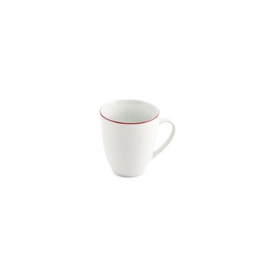 Mugs - Tankard 38cl burgundy rim Basic White - BONBISTRO