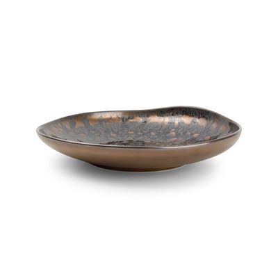 Formal plates - Deep plate 26xH4cm gold flaked Nobile - CHIC