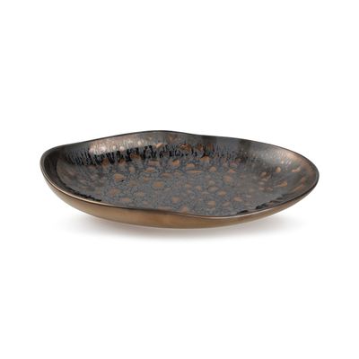 Formal plates - Deep plate 30x19xH4cm gold flaked Nobile - CHIC