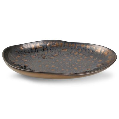 Formal plates - Deep plate 35x23xH5cm gold flaked Nobile - CHIC