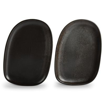 Assiettes de réception - Assiette plate 33x23cm black Ceres - FINE2DINE (F2D)