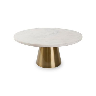 Plats et saladiers - Plat à tarte sur pied 30xH14cm marbre blanc Glint - S|P COLLECTION