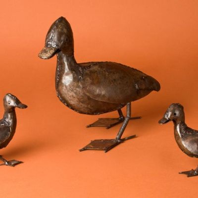 Outdoor decorative accessories - Recycled Metal Duck Sculpture 35cm - TERRE SAUVAGE