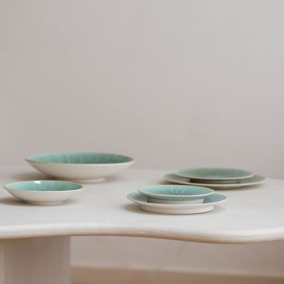 Platter and bowls - Bowl 19xH5cm turquoise Eclipse - S|P COLLECTION