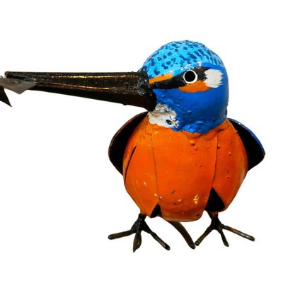 Outdoor decorative accessories - Kingfisher Recycled Metal Sculpture 16cm - TERRE SAUVAGE